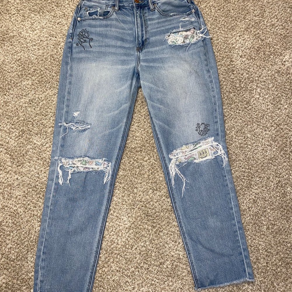 Keith Haring x American Eagle Mom Jeans